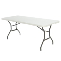Félbehajtható fehér piknik asztal 183 x 76 cm