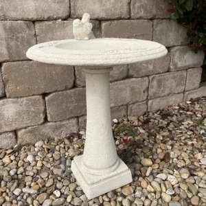 Bacchus Madárfürdető faragott oszloppal 53cm