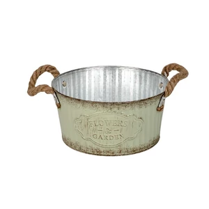 Andretta bádog tál kötél füllel 22cm ZÖLD