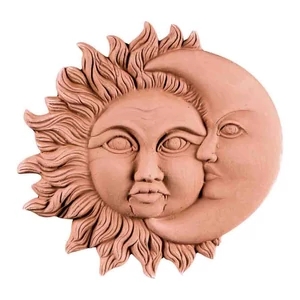 Agyag figura Nap-hold fali dekoráció