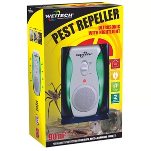 Weitech Ultrahangos éjszakai kártevő riasztó 90 m2