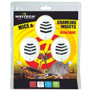 Weitech Ultrahangos kártevő riasztó 3db 45 m2