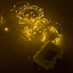  Beltéri Fényfüzér 8m 160LED Elemes Melegfehér