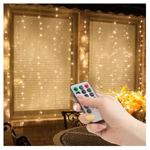 Jégcsap Fényfüggöny 3x1m 100 Melegfehér LED távirányítóval