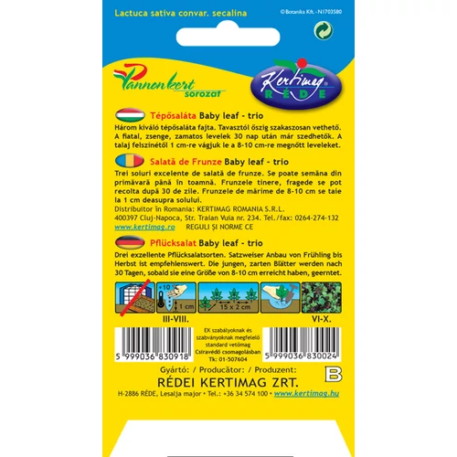 Kép 2/2 - Tépősaláta - Baby leaf - trio- Rédei Kertimag