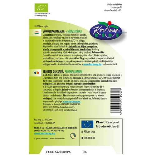 Kép 2/2 - BIO - Vöröshagyma ehető csíramag - Rédei Kertimag