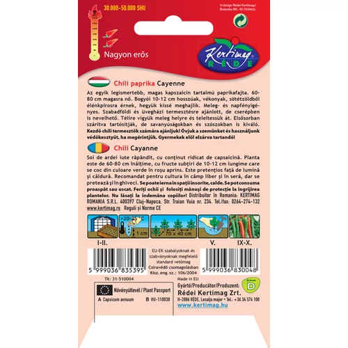 Kép 2/2 - Chili Cayenne Paprika - Rédei Kertimag