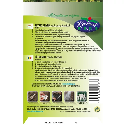 Kép 2/2 - Petrezselyem - Hanácka VETŐSZALAG 3x1,33m - Rédei Kertimag