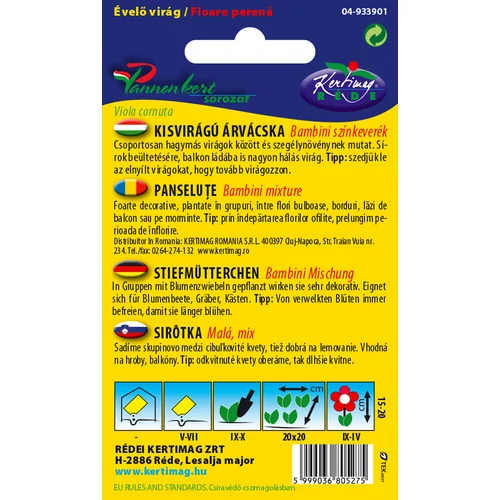 Kép 2/2 - Árvácska - Kisvirágú Színkeverék - Rédei Kertimag
