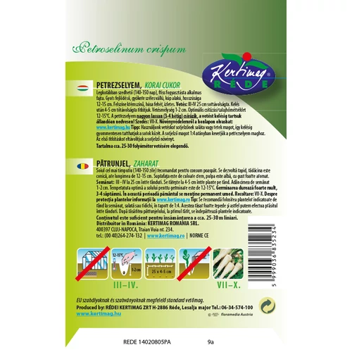 Kép 2/2 - Petrezselyem - Korai cukor - Rédei Kertimag