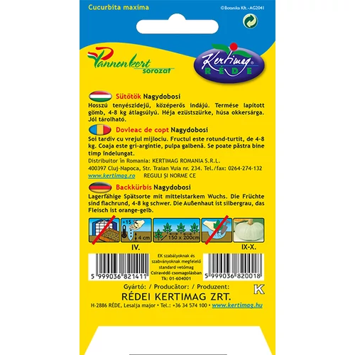 Kép 2/2 - Sütőtök - Nagydobosi - Rédei Kertimag