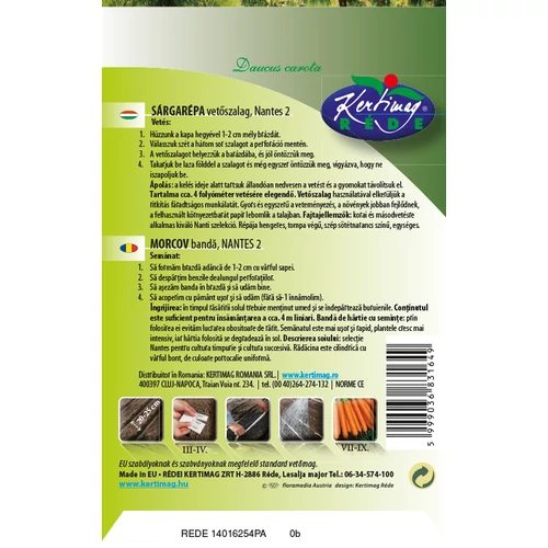 Kép 2/2 - Sárgarépa MAGSZALAG - Nantes 2 - Rédei Kertimag