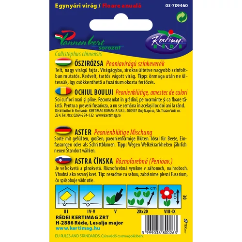 Kép 2/2 - Őszirózsa - Peoniavirágú - Színkeverék - Rédei Kertimag