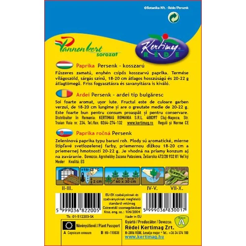 Kép 2/2 - Paprika Persenk - Kosszarvú - ENYHÉN CSÍPŐS - Rédei Kertimag