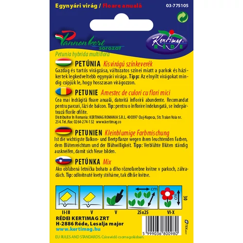 Kép 2/2 - Petúnia - kisvirágú színkeverék - Rédei Kertimag
