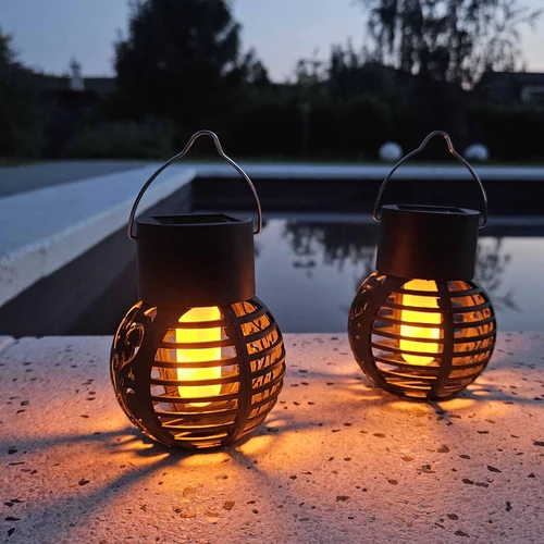 Kép 4/4 - ENTAC Függő kerti szolár lámpa 6db WW SMD LED-del