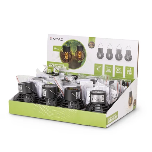 Kép 3/3 - ENTAC Függő kerti szolár lámpa 6db WW SMD LED-del