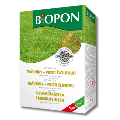 Kép 1/3 - BIOPON sárgulás elleni gyeptrágya 1kg