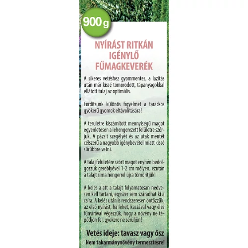 Kép 2/2 - ZKI Nyírást ritkán igénylő fűmagkeverék 0,9 kg