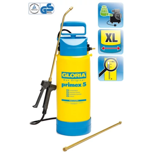 Kép 1/4 - GLORIA Primex5 Nyomáspermetező 5L HOSSZABBÍTÓ SZÁRRAL