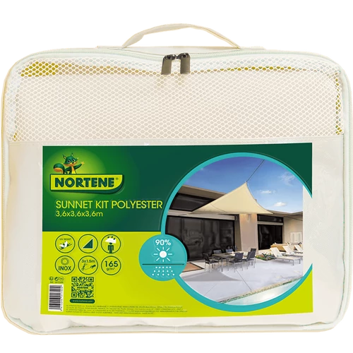 Kép 2/3 - Háromszög alakú Bézs napvitorla 165g/m2