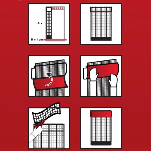 Kép 3/5 - Méretre vágható, mágneses rovarháló függöny 95x215cm SZÜRKE, Poliészter