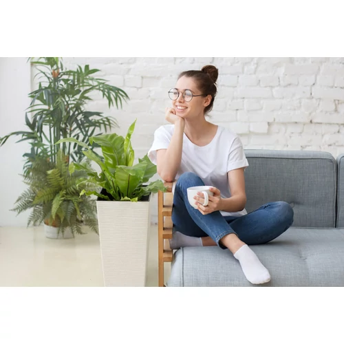 Kép 2/7 - Finezja Strip Kaspó Fehér 30cm 