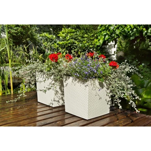 Kép 3/7 - Elegant Juka Rattan Fehér kaspó