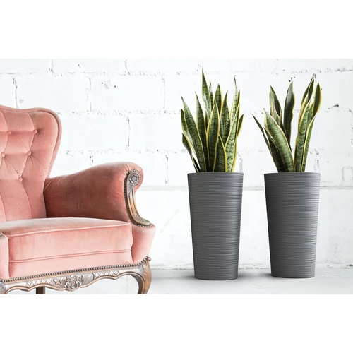 Kép 2/2 - Elegant Lungo Strip Antracit Kaspó