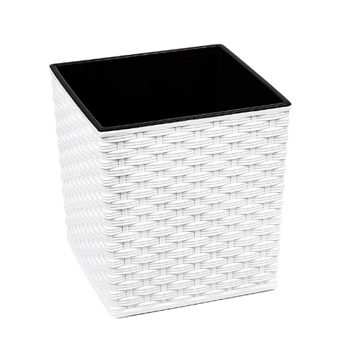 Kép 1/3 - Juka Rattan kaspó FEHÉR 25cm