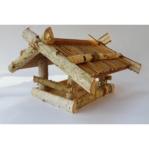 Kép 1/3 - Madáretető Nyírfából Nádtetővel