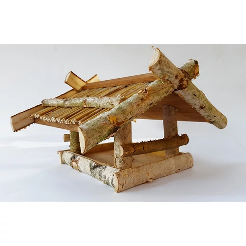 Kép 2/3 - Nyírfa Madáretető Nádtetővel