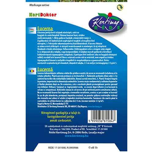 Kép 2/2 - Kertdoktor Lucerna 50g Rédei Kertimag