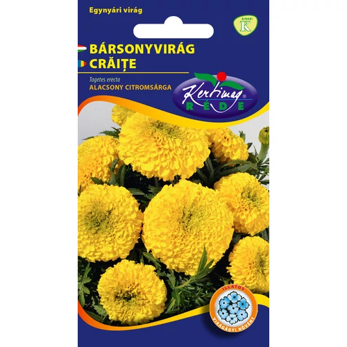 Kép 1/2 - Óriásvirágú alacsony bársonyvirág citromsárga (Tagetes erecta)