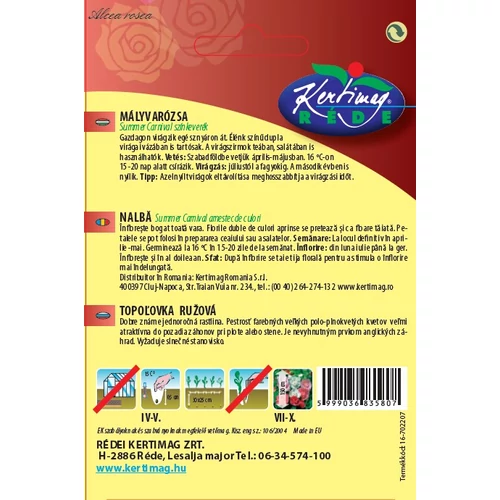 Kép 2/2 - Mályvarózsa - Színkeverék 1g - Rédei Kertimag