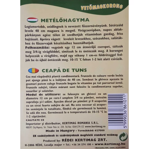 Kép 2/2 - Metélőhagyma Vetőkorong 2db - Rédei Kertimag