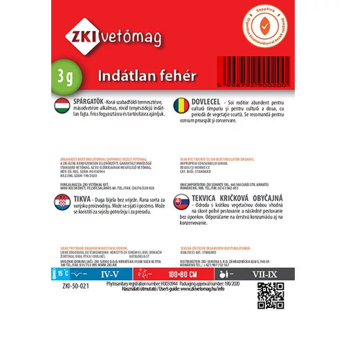 Kép 2/2 - Spárgatök Indátlan fehér ZKI