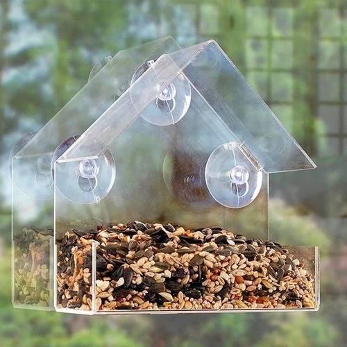 Kép 5/6 - Ablakra rögzíthető átlátszó madáretető