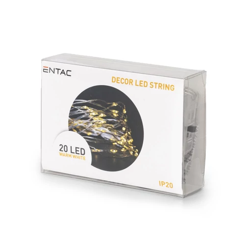 Kép 3/3 - Beltéri Fényfüzér 1m 20LED Elemes Melegfehér