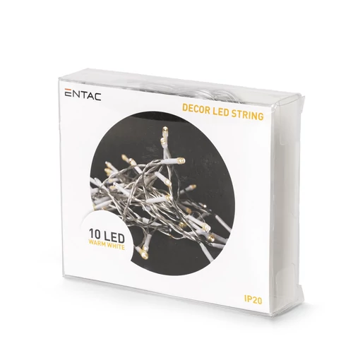 Kép 3/3 - Beltéri Fényfüzér 1m 10LED Elemes Melegfehér DOBOZBAN