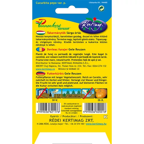 Kép 2/2 - Sárga óriás - Takarmánytök - Rédei Kertimag
