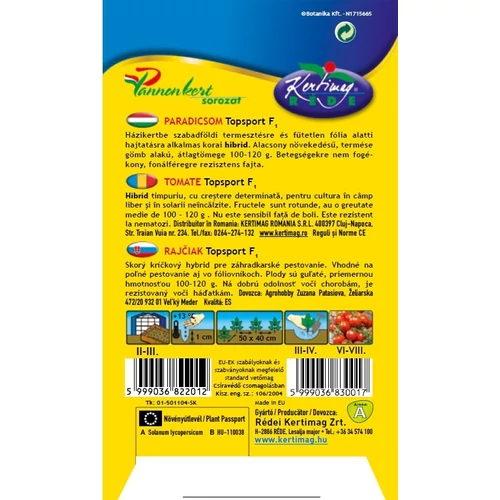 Kép 2/2 - Topsport F1 Paradicsom - ALACSONY HIBRID - Rédei Kertimag
