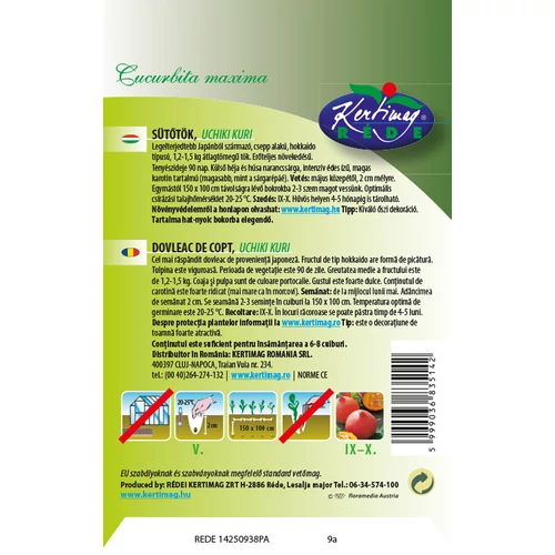 Kép 2/2 - Sütőtök - Uchiki Kuri - Rédei Kertimag