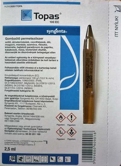 Topas 100EC Felszívódó Gombaölő Szer 1x2,5ml - CSAK KERTÉSZETÜNKBEN VEHETŐ ÁT