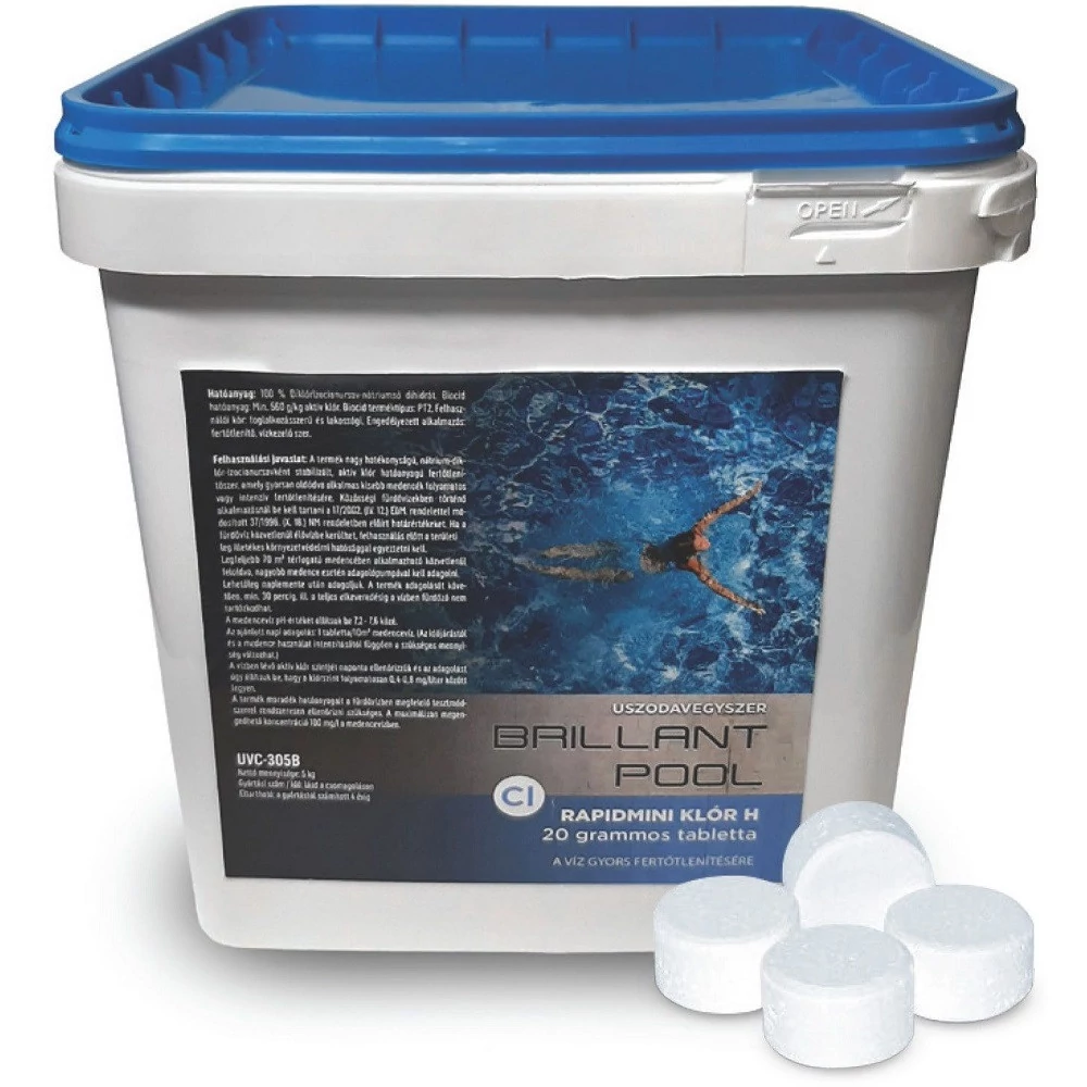 BRILLANT POOL Rapidmini Klór 20 g-os tabletta 5kg