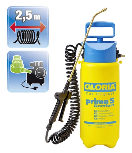 GLORIA Príma5L Comfort Nyomáspermetező SPIRÁL CSŐVEL