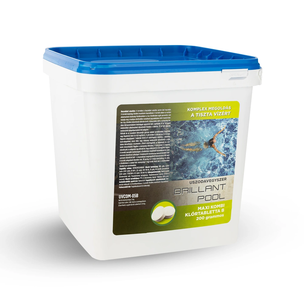 BRILLANT POOL Maxi-Kombi 200g-os 3in1 kombinált klórtabletta 5kg
