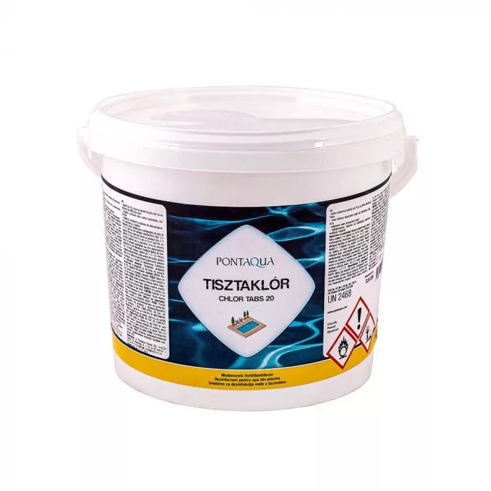 PONTAQUA Tisztaklór 3kg - Lassan oldódó 20g-os klórtabletta